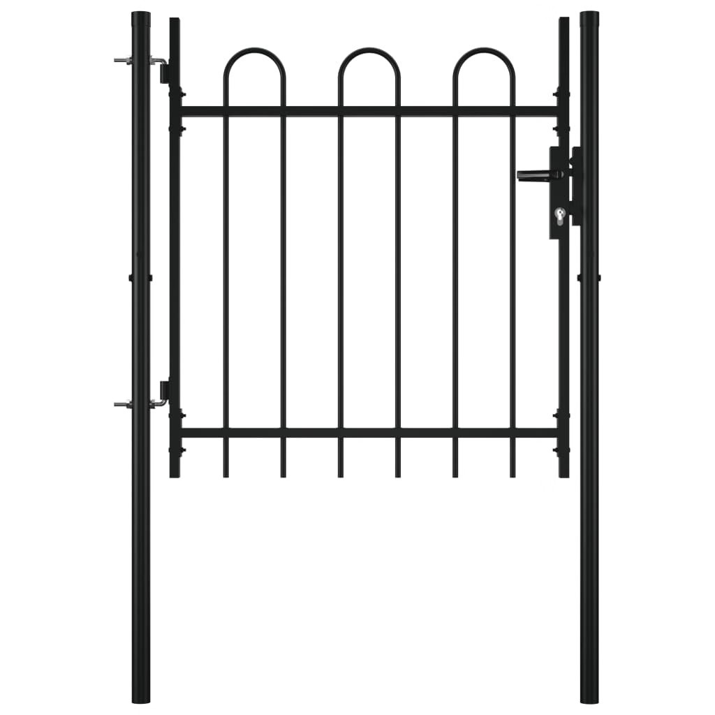 Single Door Fence Gate BOXTEL with Hoop Top 39.4 x 29.5"