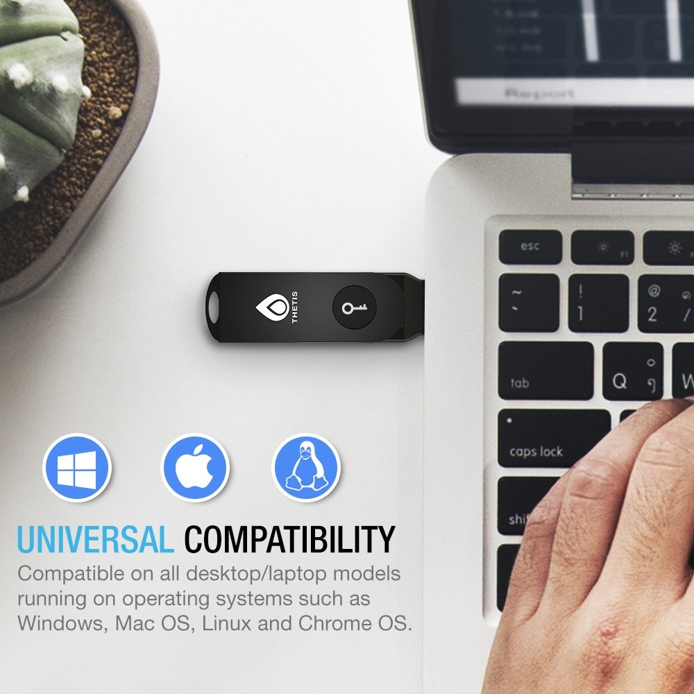 FIDO U2F Key, [Aluminum Folding Design] Universal Factor Authentication USB (...