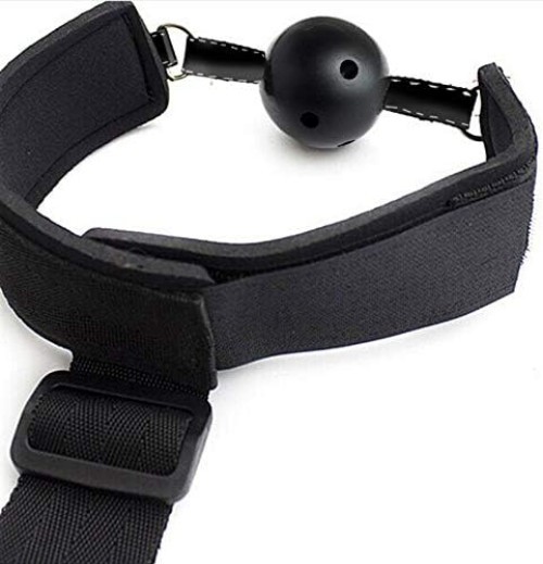 Adjustable Leather BDSM Restraint Kit with Ball Gag and Handcuffs