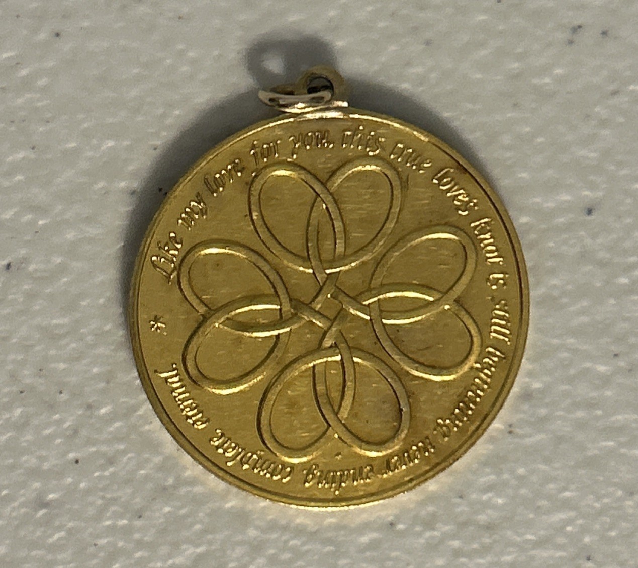 1976 Franklin Mint 24K Gold Plate Over Sterling Love Token Necklace Pendant Only