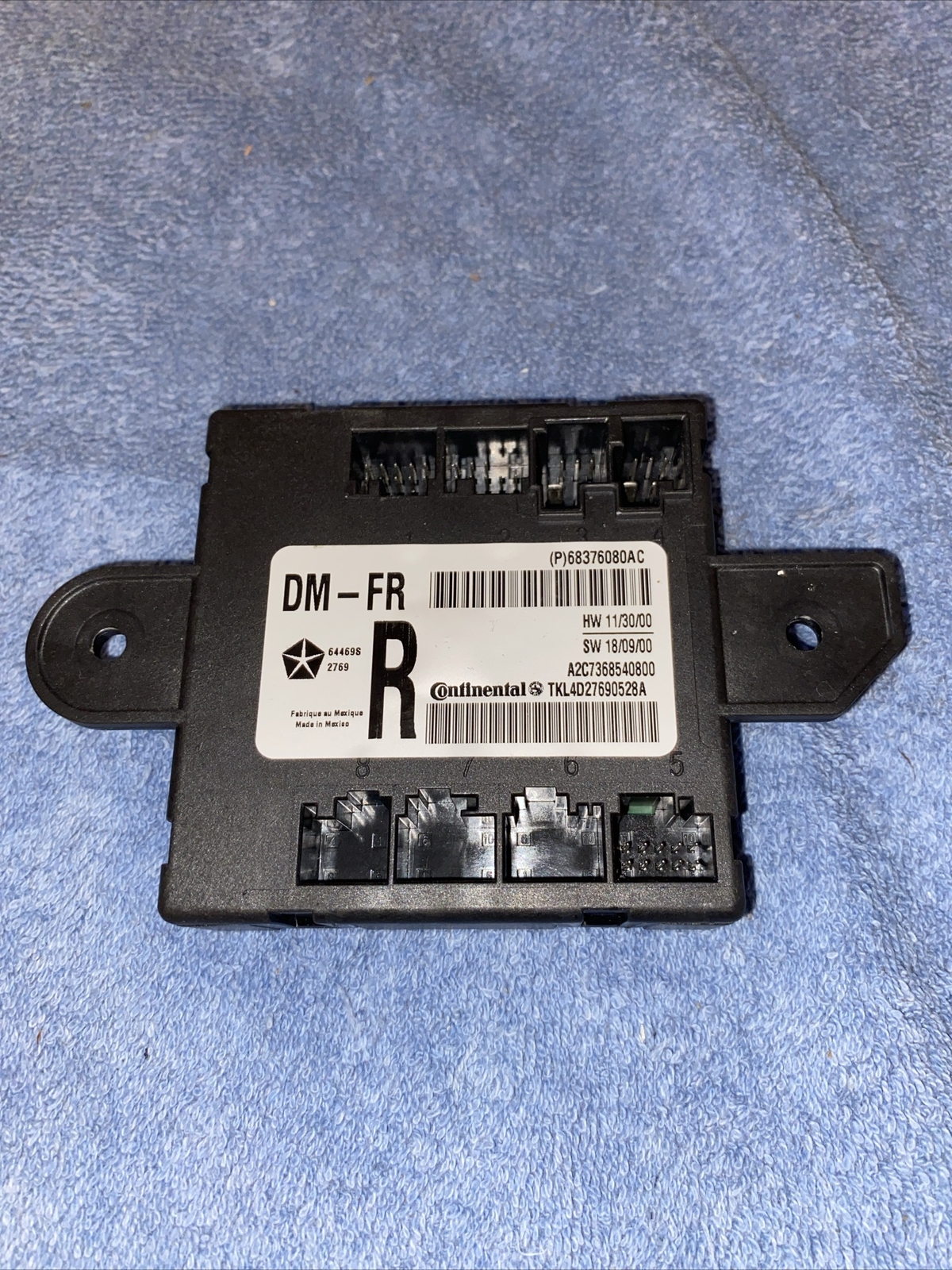 2020 Jeep Cherokee Limited OEM Front P/S Door Module: (Pre-Owned)
