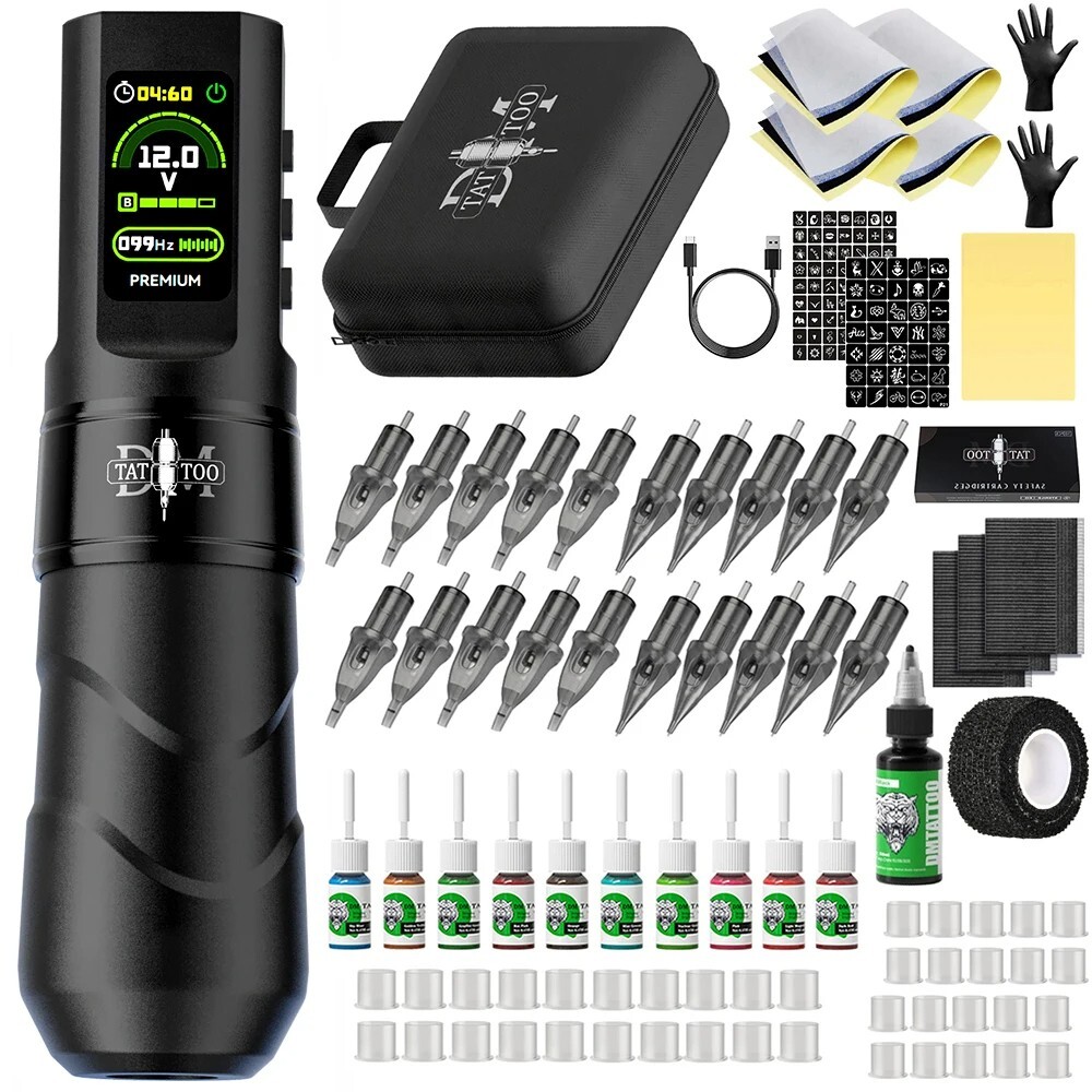 Wireless Tattoo Power Supply Tattoo Gun Kit For Permanent Makeup Tattoo Machine