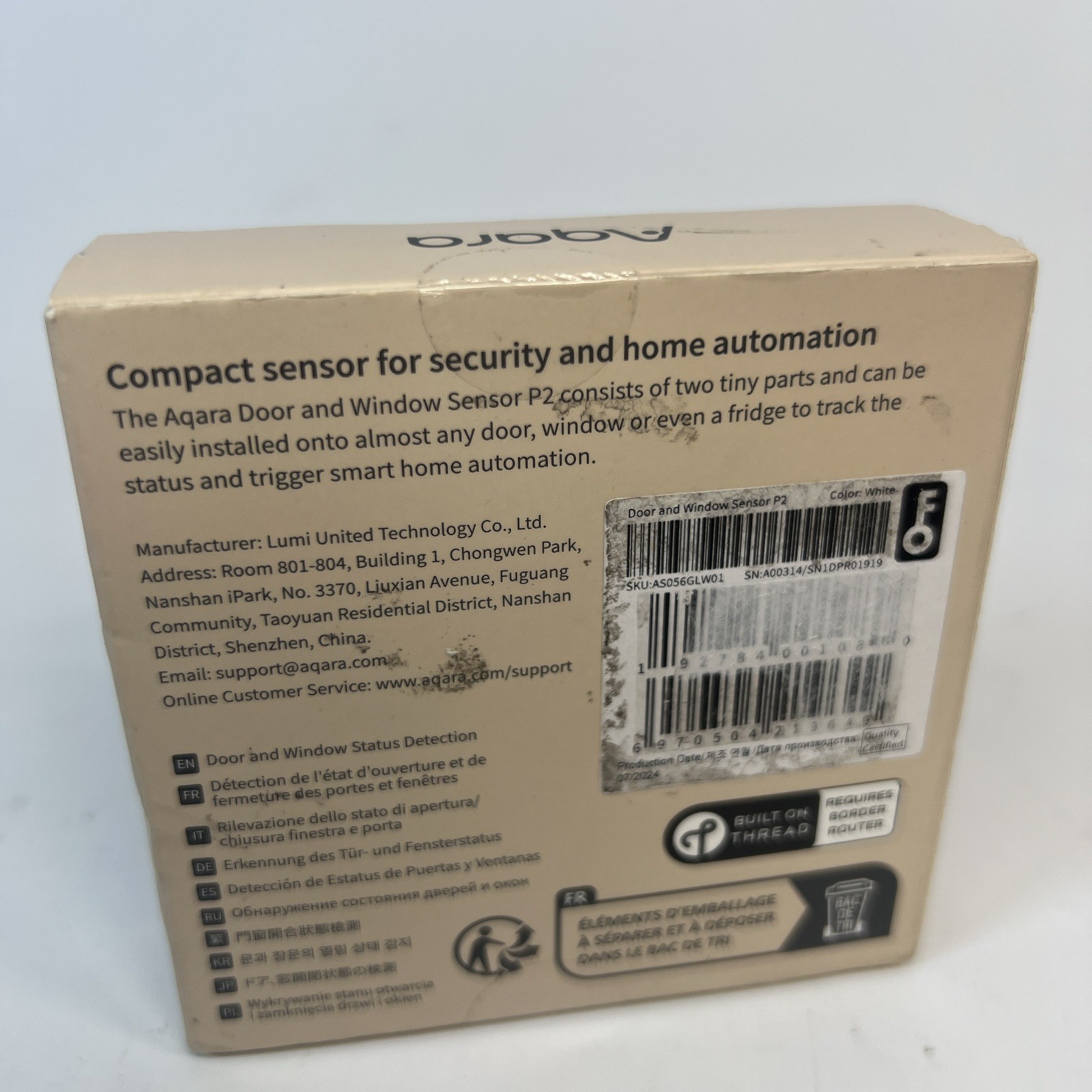 Aqara Door and Window Sensor P2 - Matter over Thread version - Contact Sensor