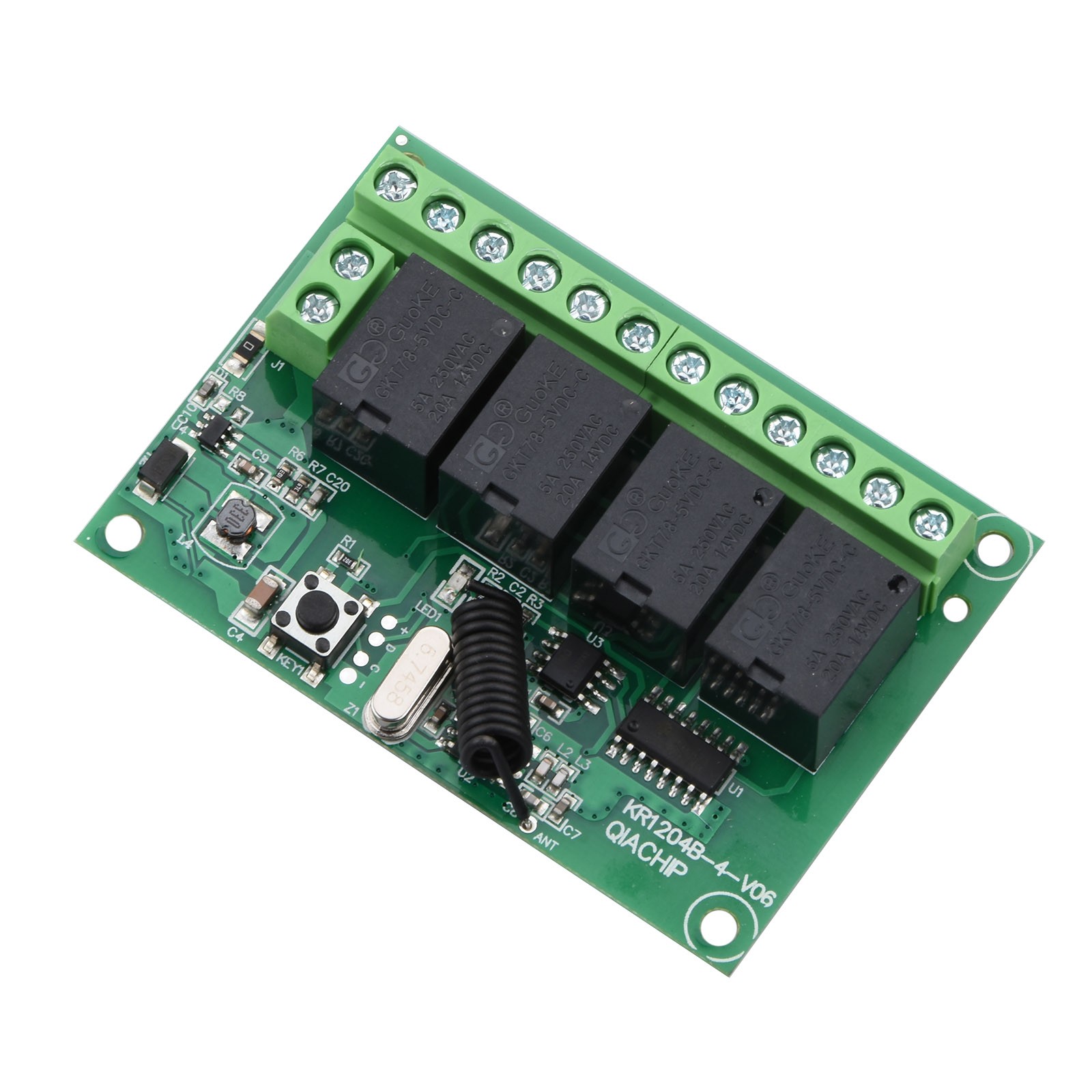 DC 6-30v 4-Channel Wireless RF Remote Control Relay Switch With 2 Receiver