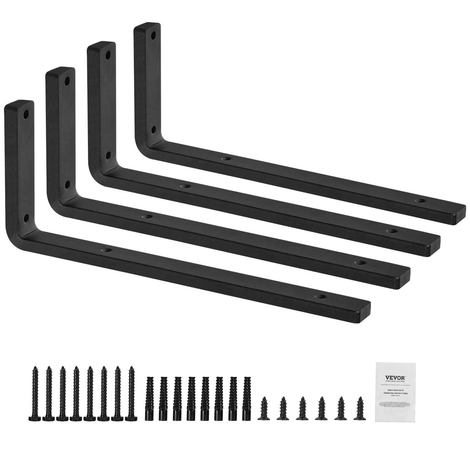 Uimoso Shelf Bracket 16 x 6 in 4 Pcs Heavy Duty Floating Shelf Brackets L Shelf