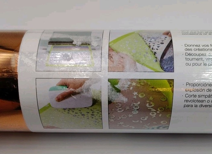 Cricut Party Foil 2 Sheets Solid & Holographic Sparkle 12" x 48" ORANGE