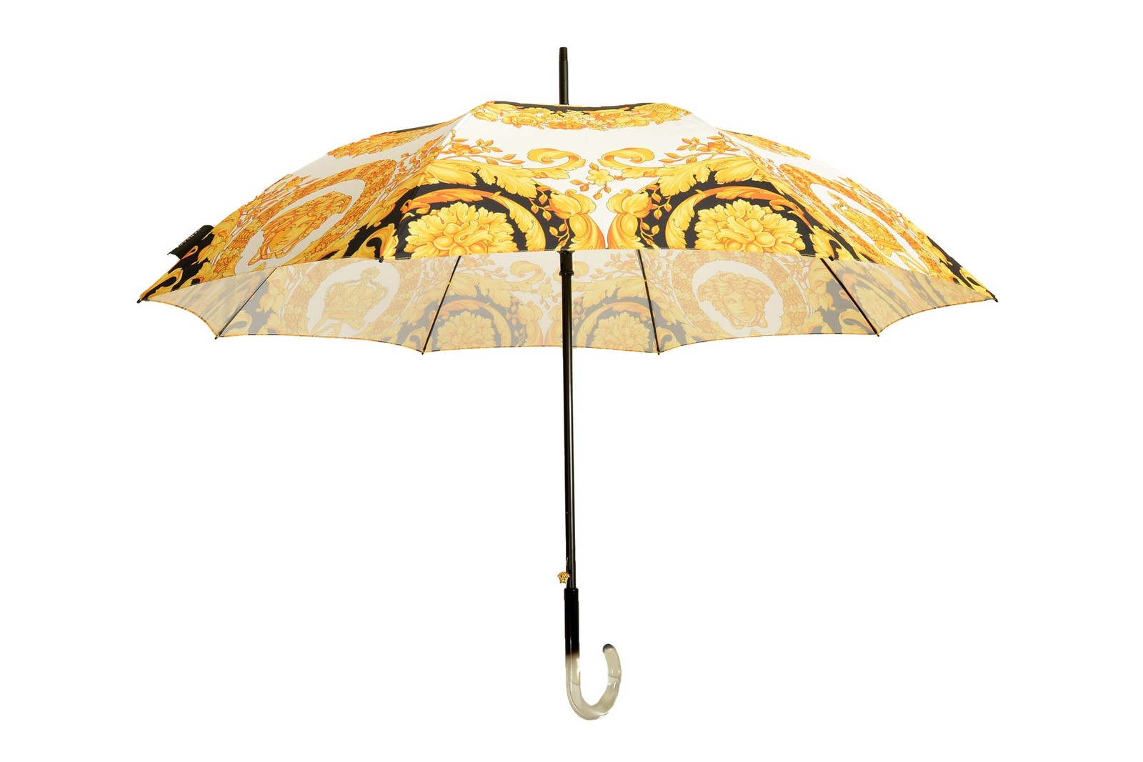 Versace Unisex Barocco Print Black & Gold Large Umbrella