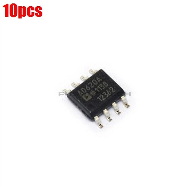 10pcs AD620 AD620ARZ chip instrumentation amplifier SOP-8 new ic qz *hh