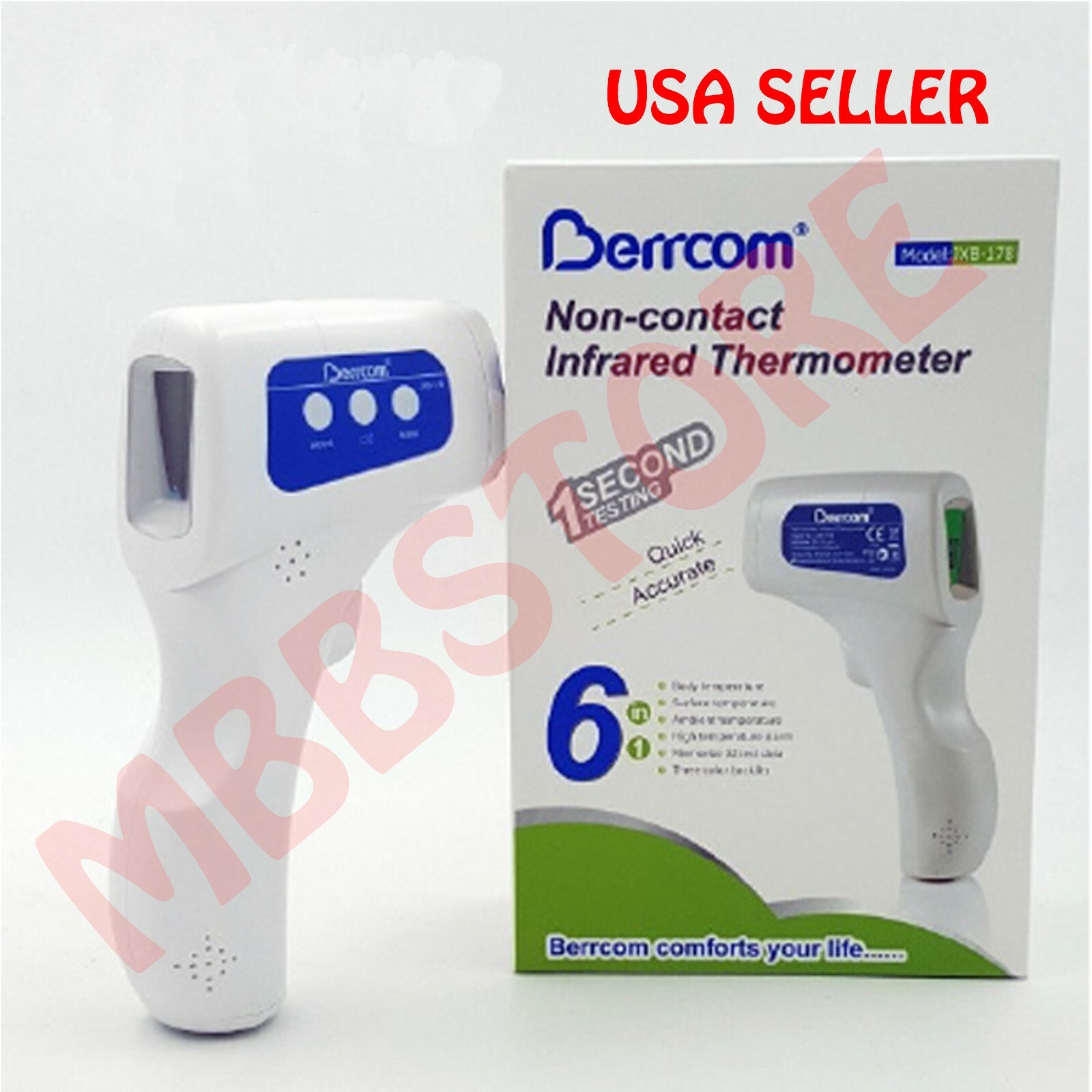 Berrcom No-Contact Infrared Forehead Thermometer Medical Grade Baby-Adult Fever