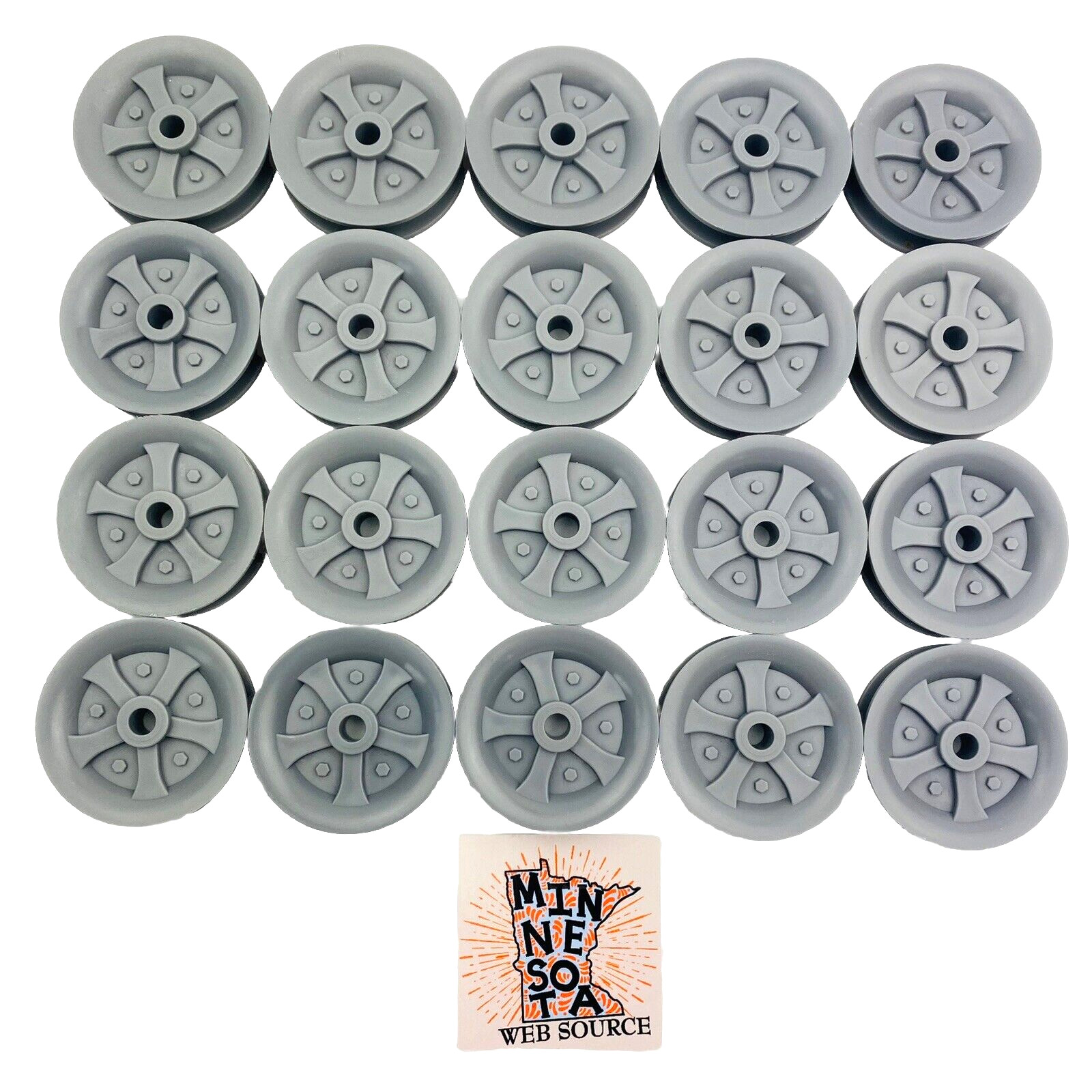 (20) K’NEX Large 2" Gray/Silver Hub Pulley Wheels – USED OEM