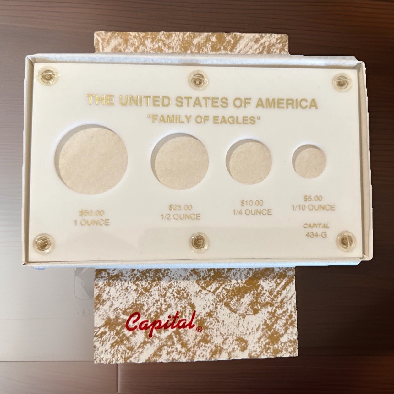 Capital Plastics The USA "Family of Eagles" Holder for 4 coins 434-G White