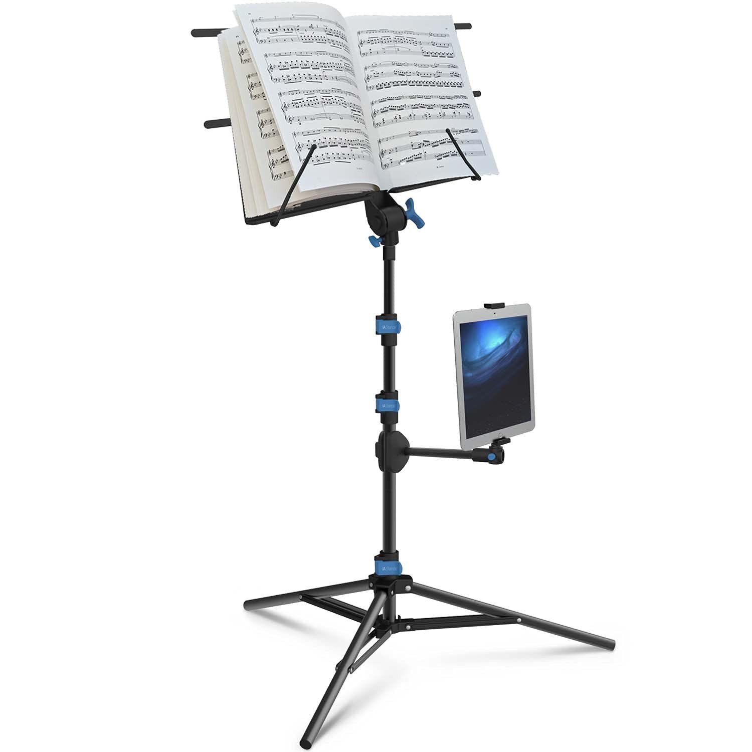 IA Stands ECT2 Folding Music Stand for Sheet with IAS2, Black
