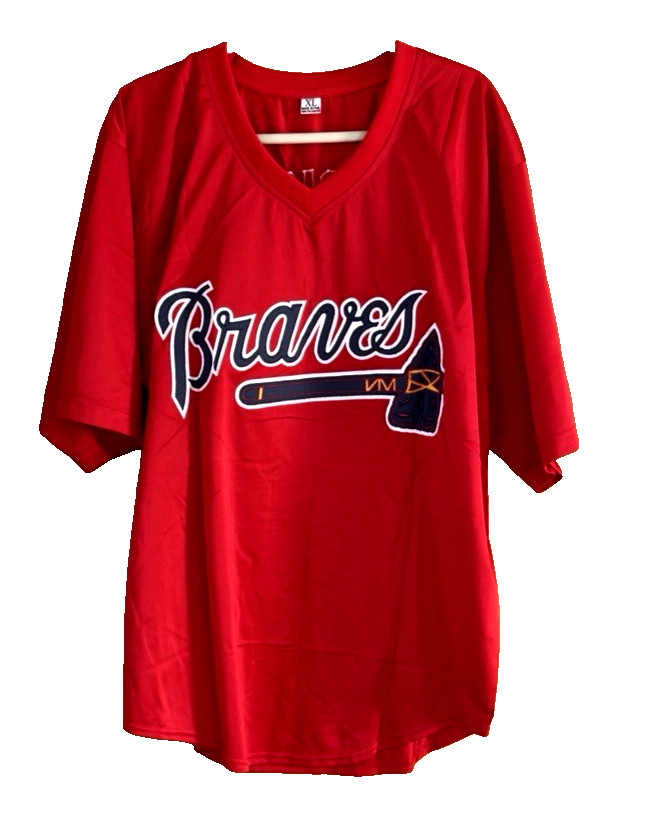 NEW MLB Atlanta Braves John Rocker #49 Red Jersey Shirt  SEWN LOGOS! Size XL