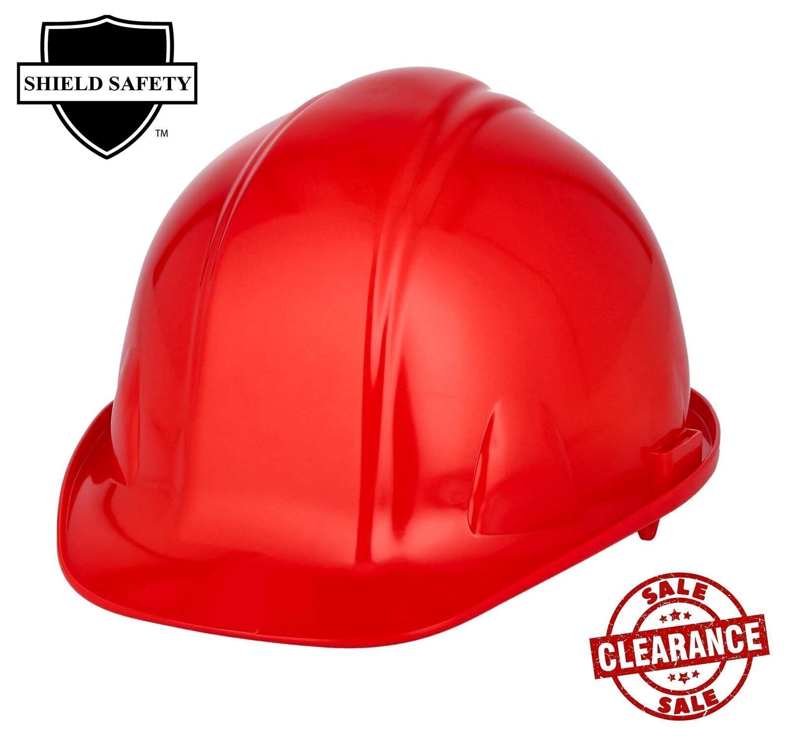 2 Each HDPE Hard Hat Red, Type 1 ANSI Class E - 4 Point Ratchet Headband