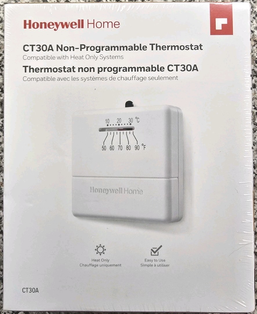 HONEYWELL Home CT30A1005 Standard Manual Economy Thermostat. Heat Only NEW CT30A