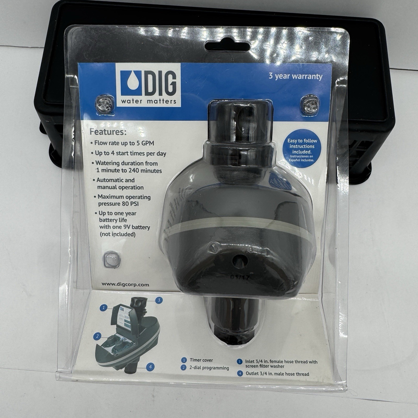 DIG 2 Dial Hose End Timer Programmable Battery Operated B092A Drip/Sprinkler NEW