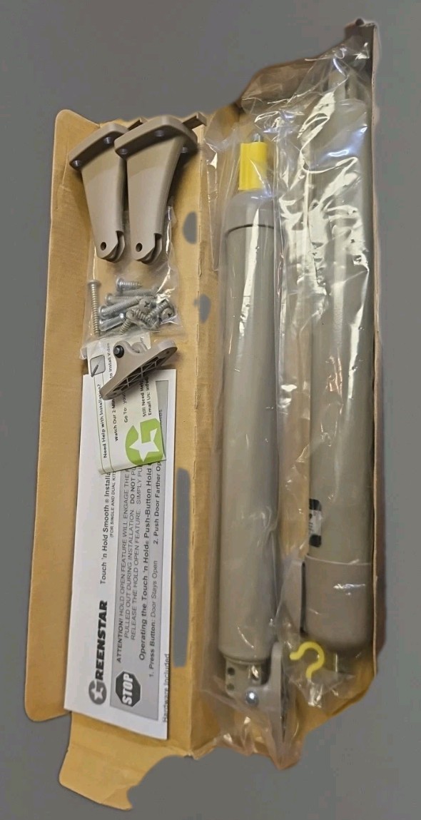 Greenstar Touch 'n Hold Smooth Dual Door Closer System (Sandstone) Heavy-Duty