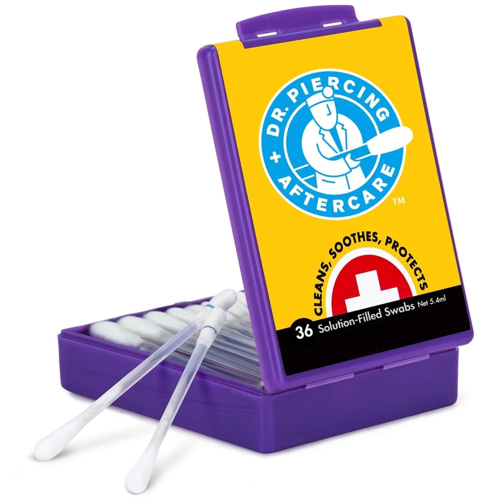Swabs – Piercing Bump Saline Solution for Cleansing Earring, Nose, Belly, and...