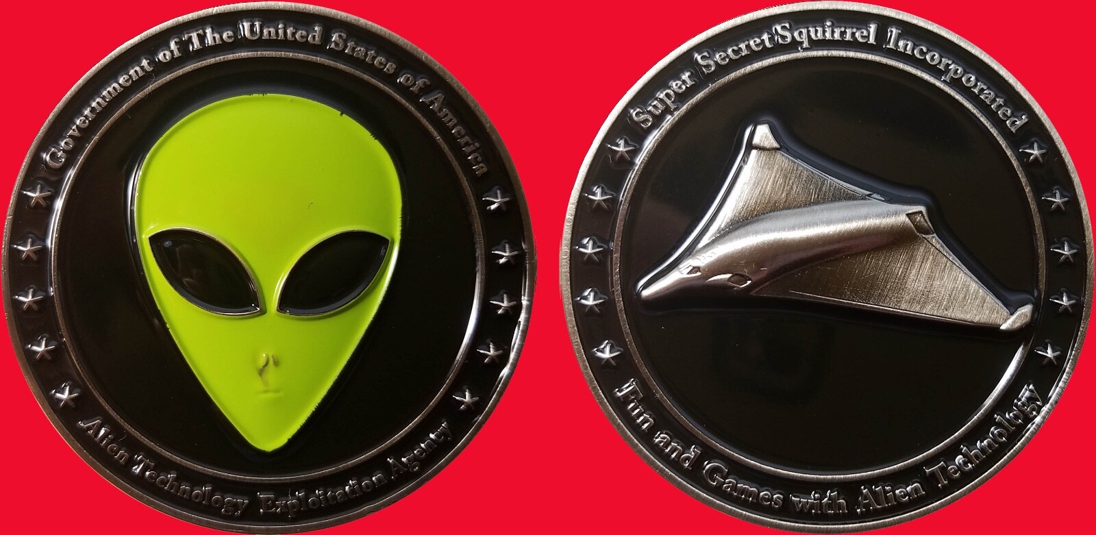 2" Fun and Games with Alien Technology USAF area 51 CIA DIA challenge coin 21