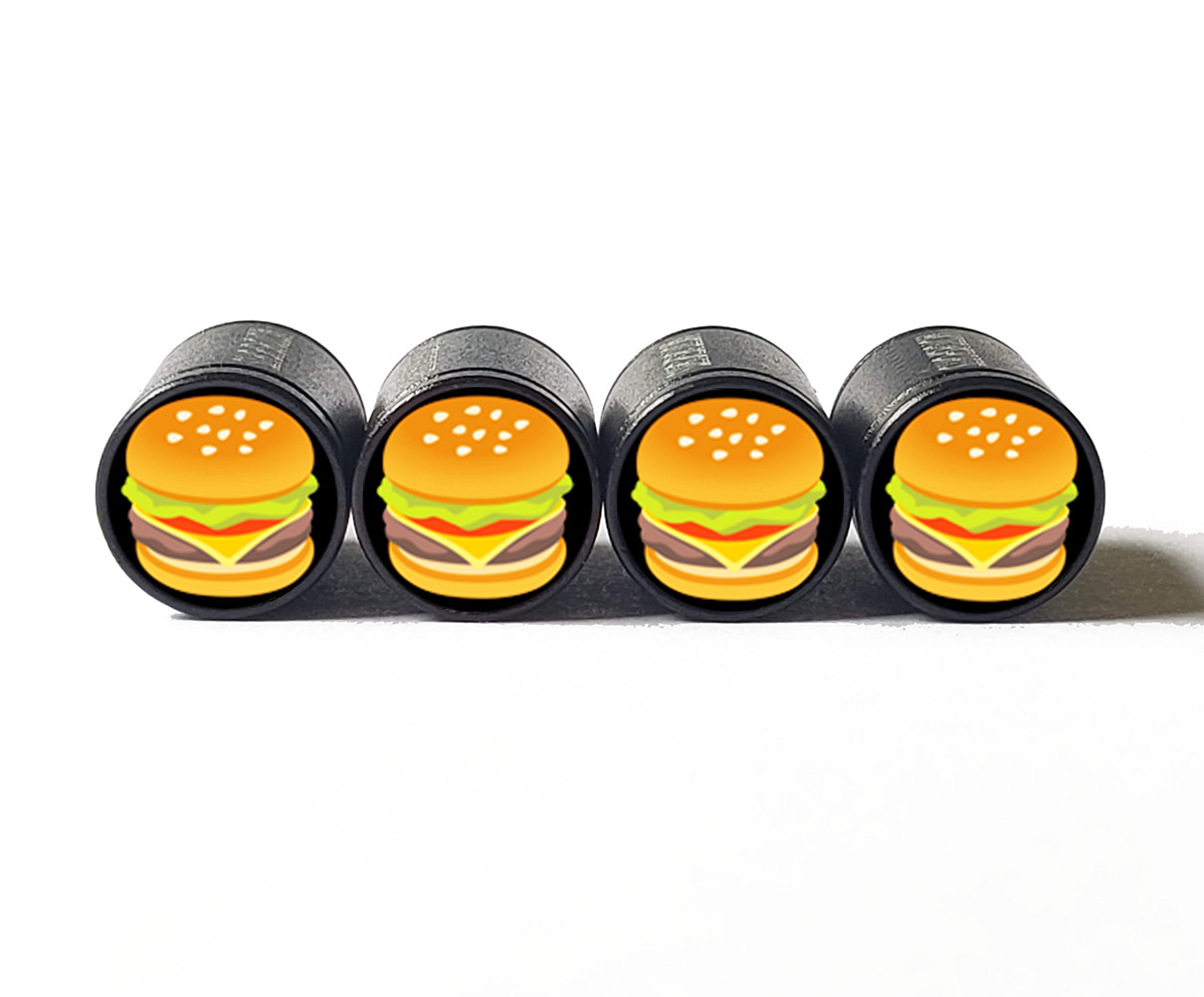 Cheeseburger Emoji Tire Valve Stem Caps - Aluminum - Set of 4 - Fits all Vehicle