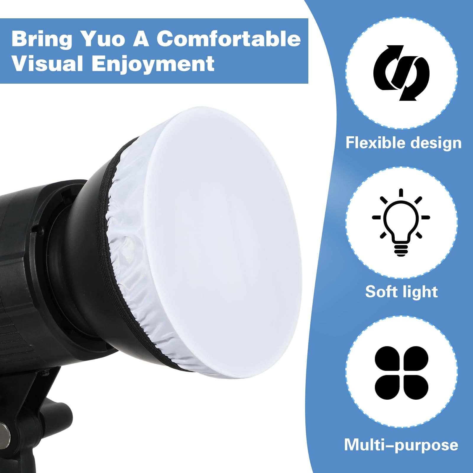 7-Inch Diffuser Light Socks for Studio Strobe Reflectors - 5 Pack
