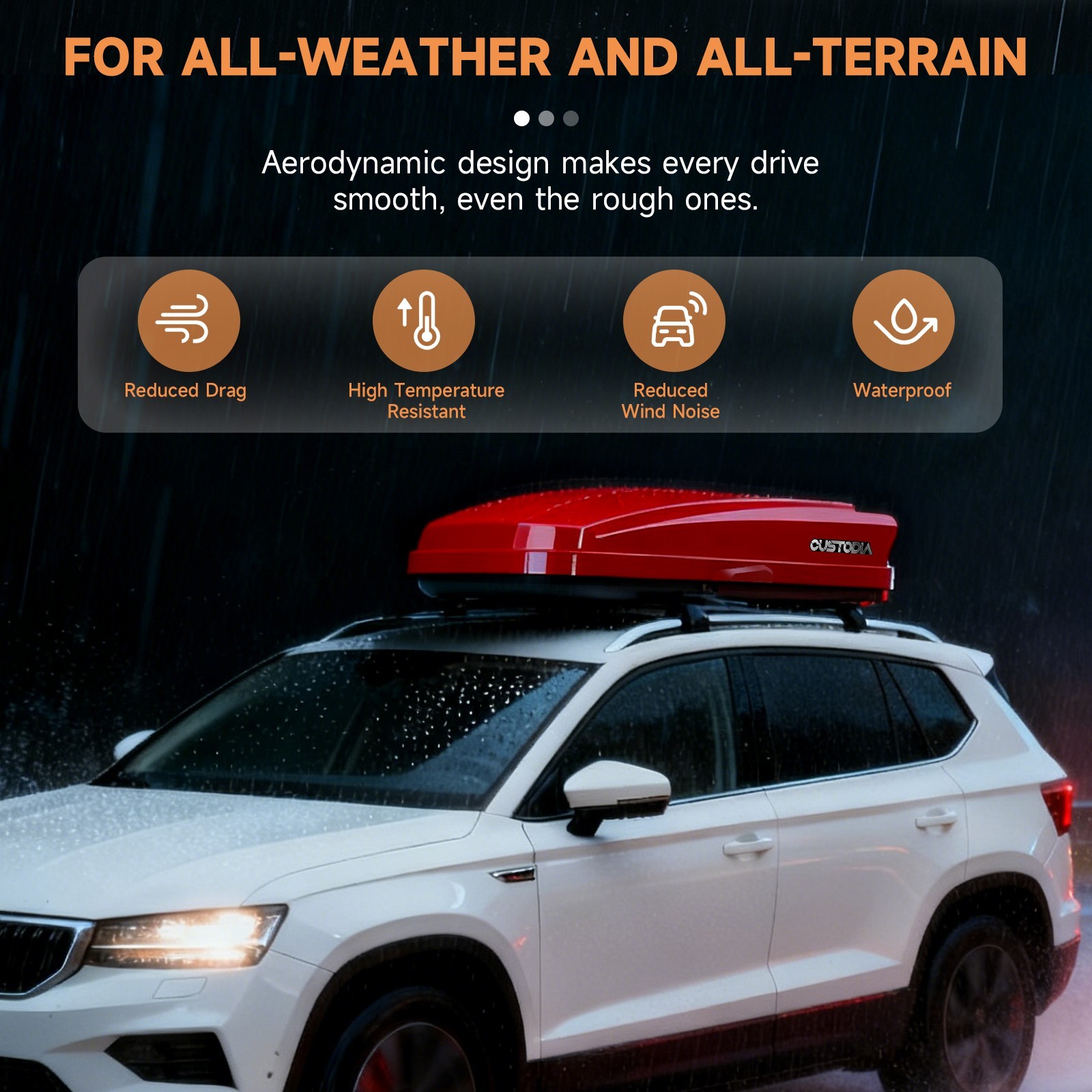 14 ft³ ABS Car Roof Top Box Cargo Luggage Carrier 2 Locks Toolless Install Red