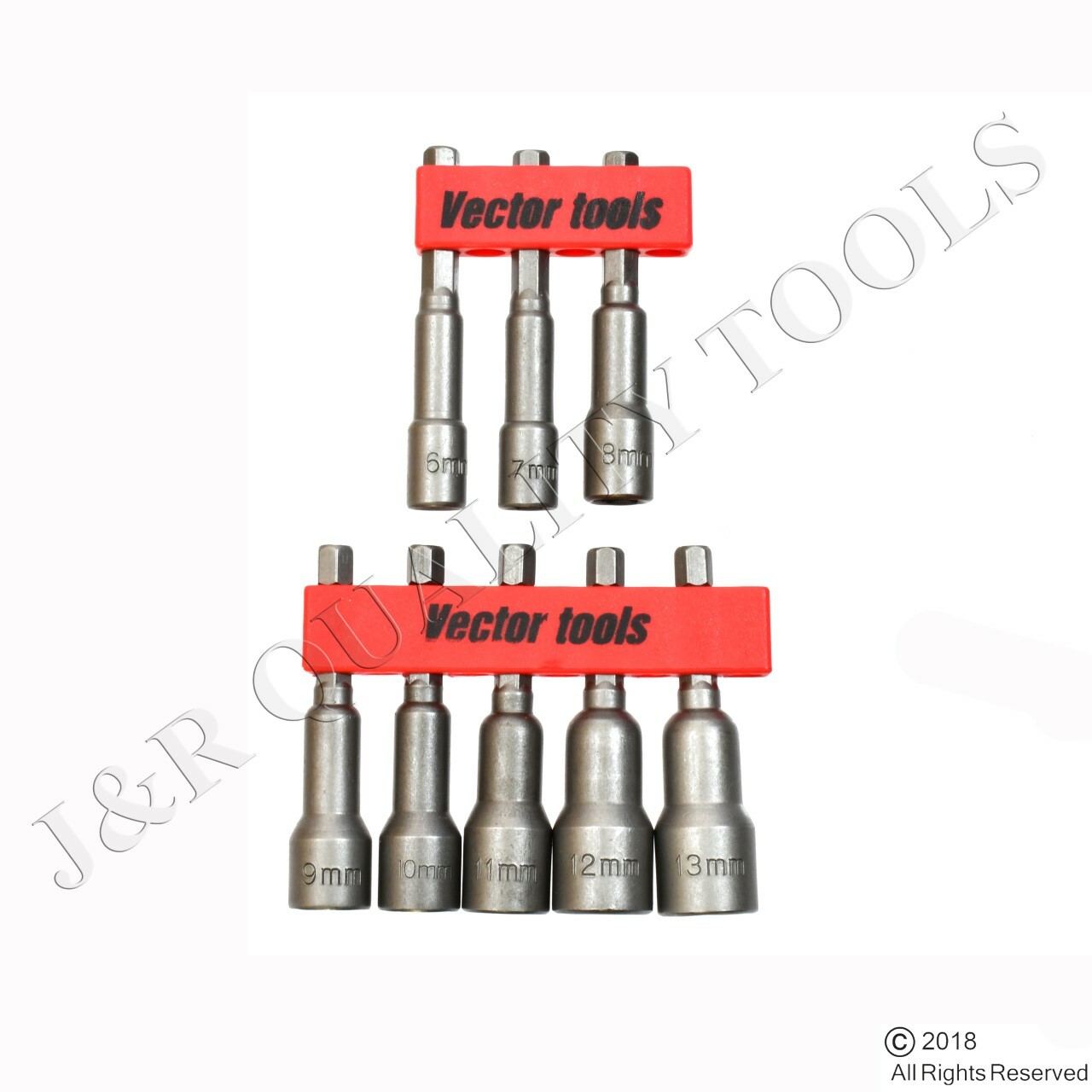 8pc METRIC MAGNETIC 2-9/16  NUT SETTER NUT DRIVER SET 6-13 MM
