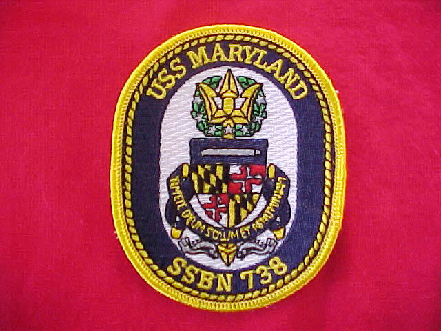 US Navy - USS Maryland SSBN - 738  Boat Patch / Logo / Ships Crest / Submarine