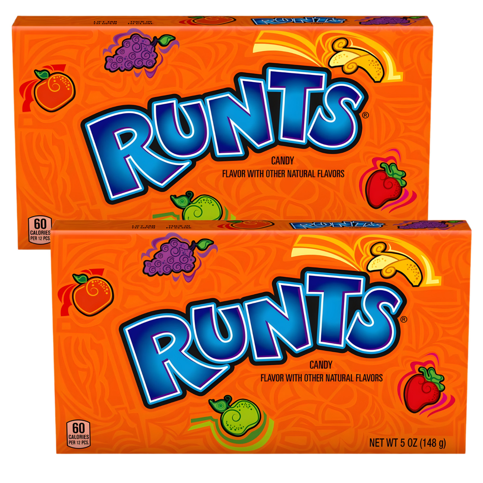 Runts Candy 2 Boxes Fruity Crunchy Hard Candy