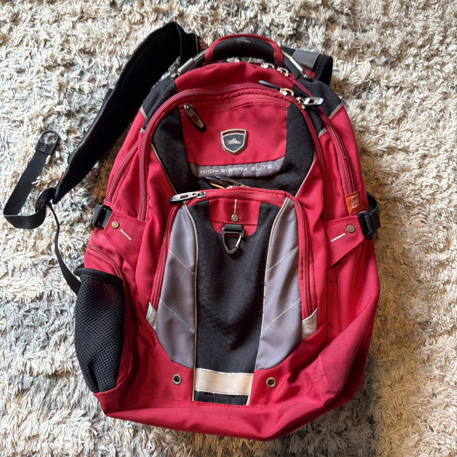 HIGH SIERRA Elite Hiking Backpack Airflow System Gray & Red