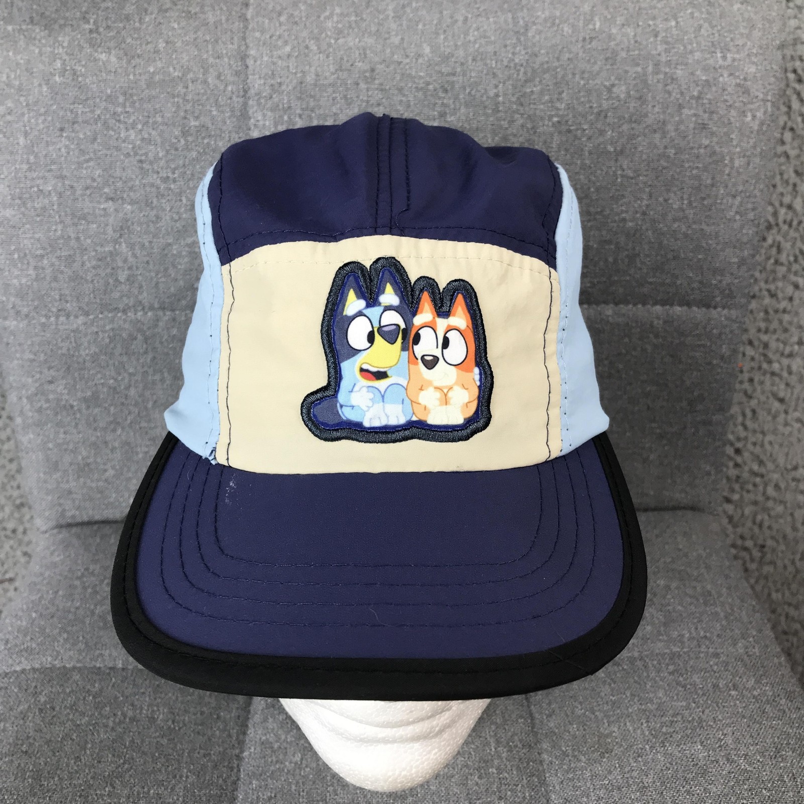Bluey Hat Cap Strap Back Kids Blue Cartoon Embroidered Patch Koschmann Polyester