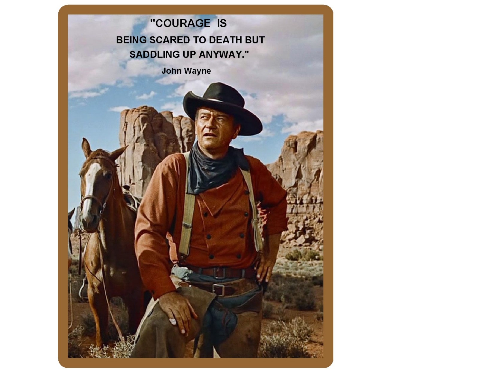John Wayne Courage Quote  Refrigerator / Tool  Box  Magnet