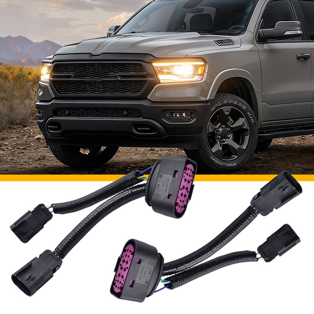 2X For 2009-18 Dodge Ram Conversion Harness Quad Housing To Projector Headlight