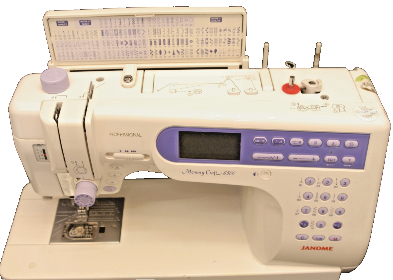 JANOME MEMORY CRAFT MC6500 COMPUTER SEWING MACHINE W/ CONTROLLER PEDAL WORKS