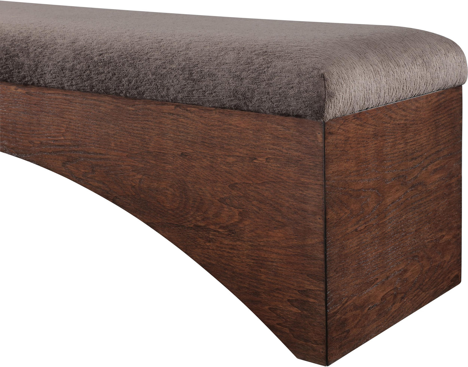 Meridian Furniture Lawson Brown Velour Fur Fabric Bench