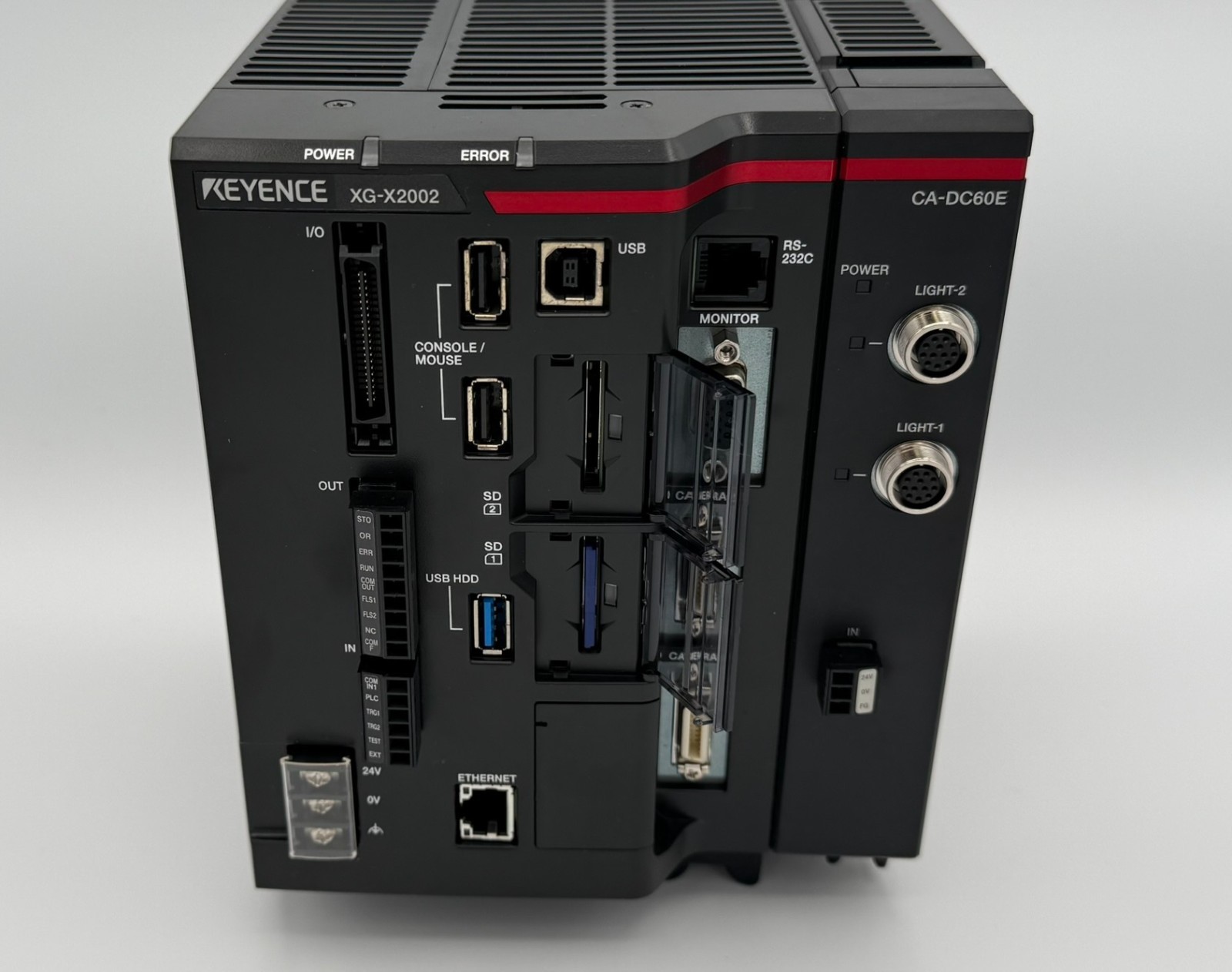 KEYENCE XG-X2002 Vision System Controller w/ CA-DC60E Expansion Unit + SD Card
