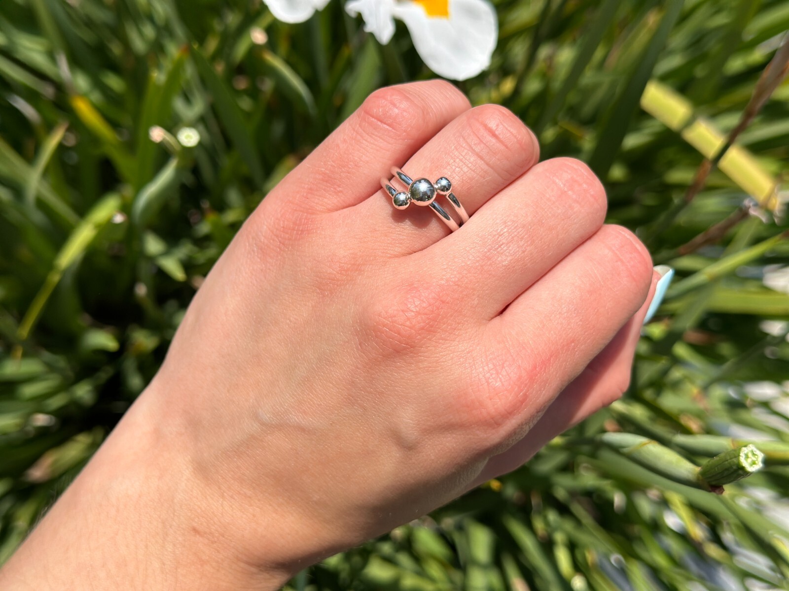 Three Ball Ring Vintage Style 925 Sterling Silver 11.3mm