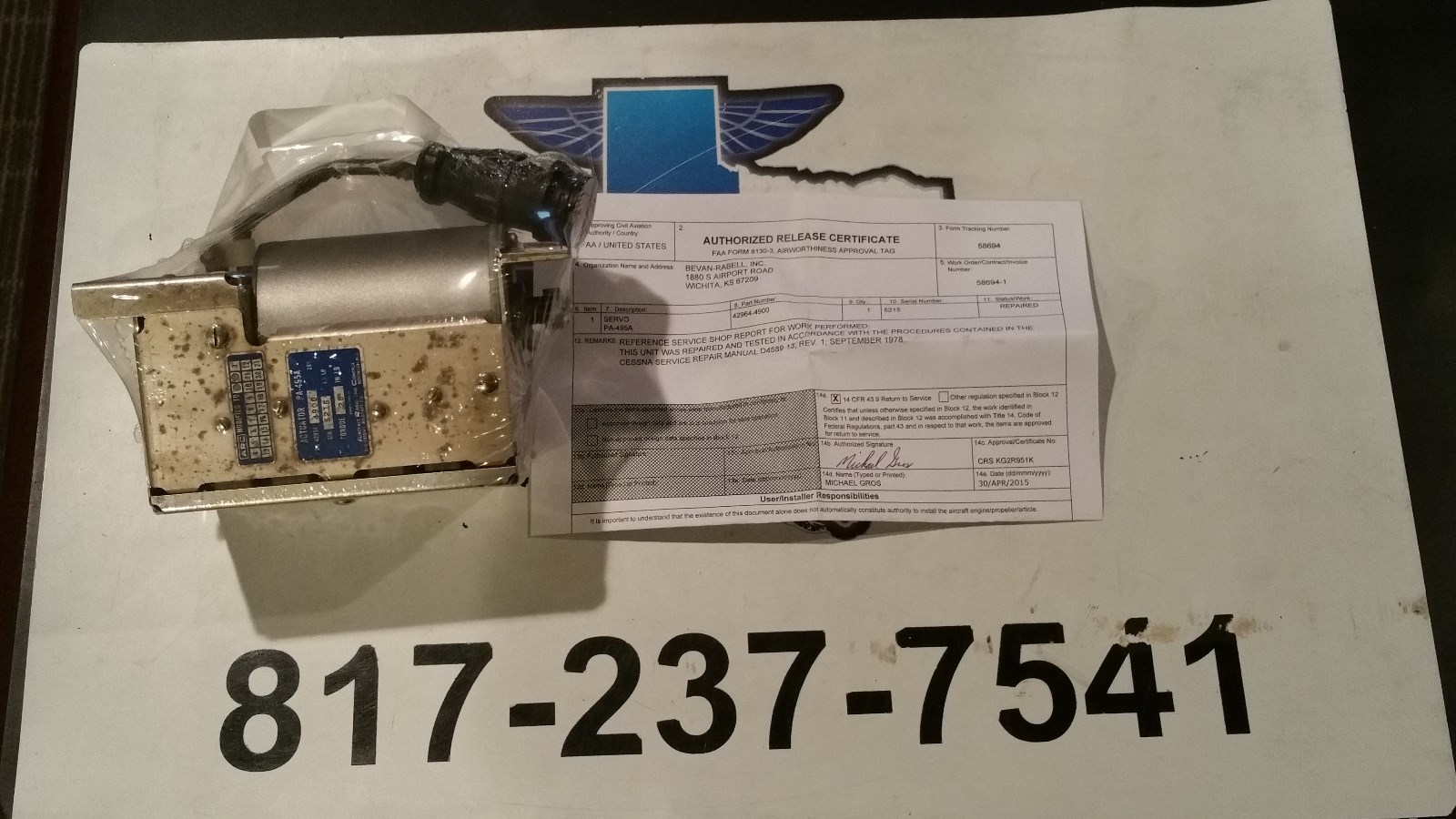 ACTUATOR, PA495A, 42964-4900, fresh 8130 4/15