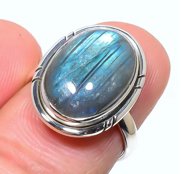 Labradorite Ring Solid 925 Silver Ring Handmade Statement Ring All Size SR123