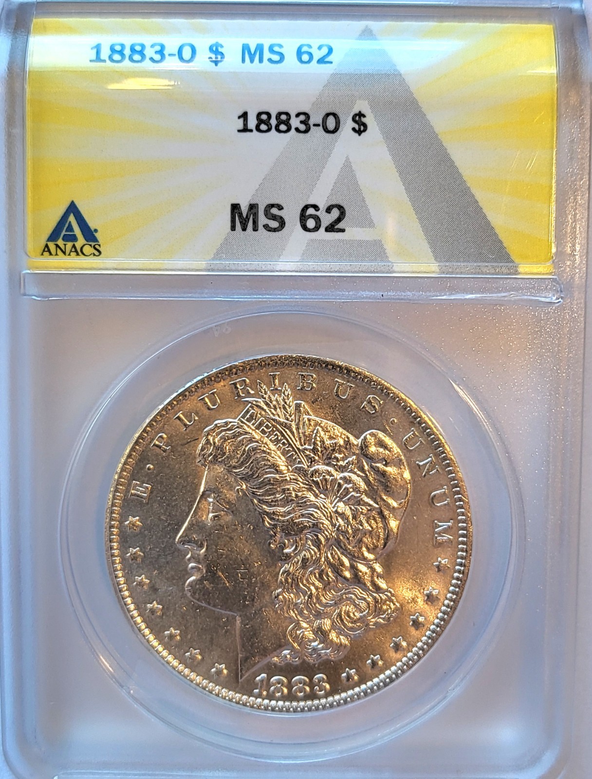 1883-O   ANACS MS-62   Brilliant   Morgan Silver Dollar.   #391.
