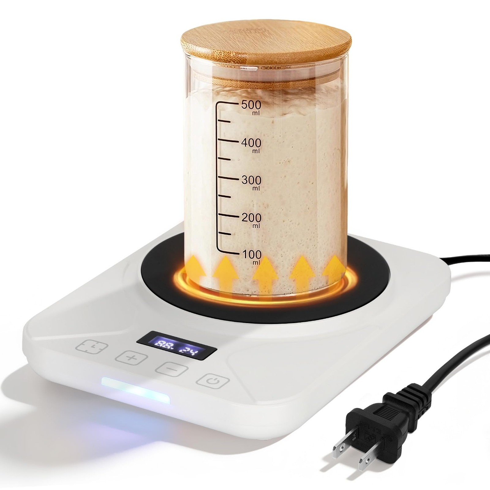 Sourdough Starter Warmer with 1°F Thermostat Control(70-100℉)24H Timer Memory...
