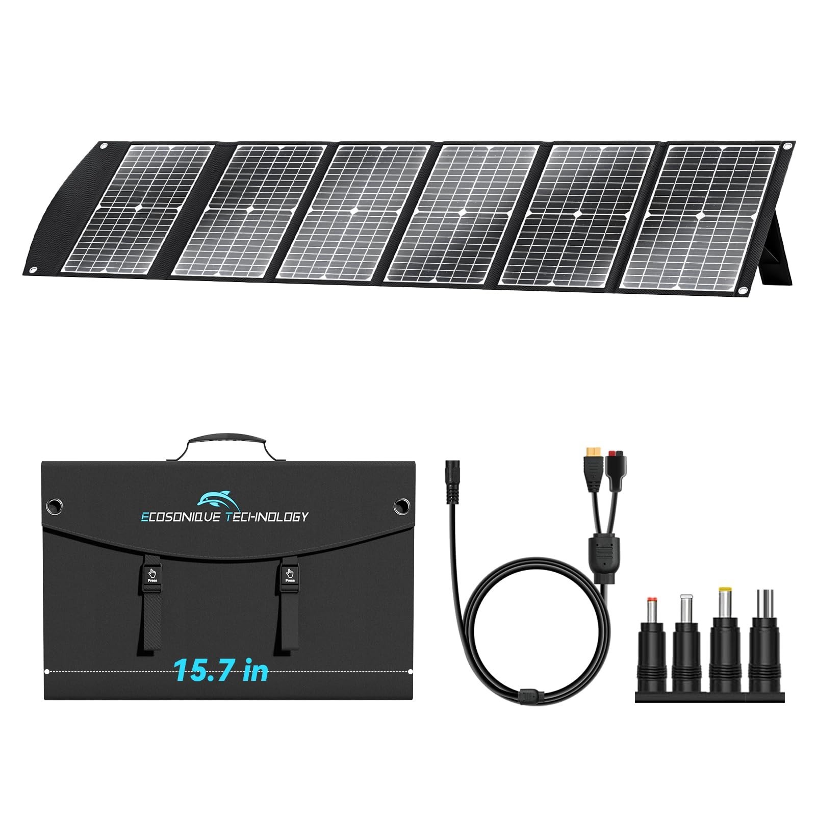 100W Portable Solar Panel Extremely Lightweight Compact Foldable with USB QC3...