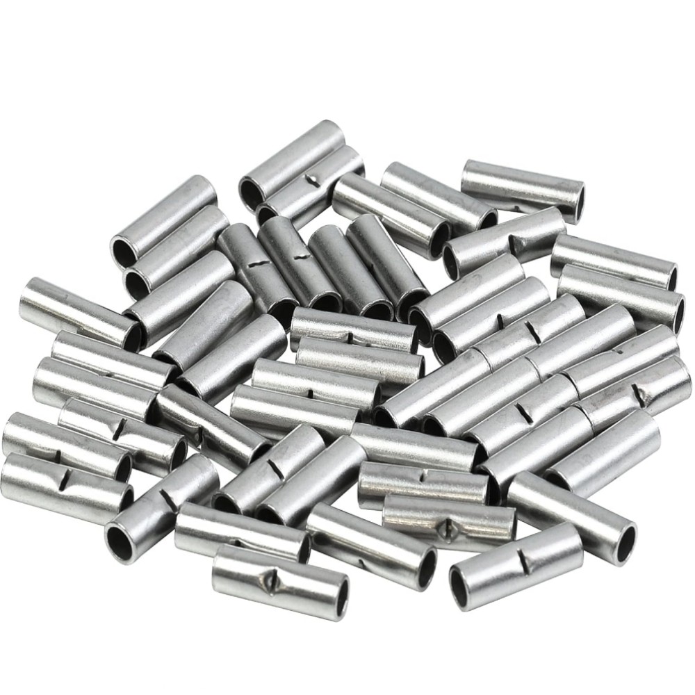 20-400pcs Electrical Wire Butt Connectors BN5.5 Non-Insulated Copper Terminals