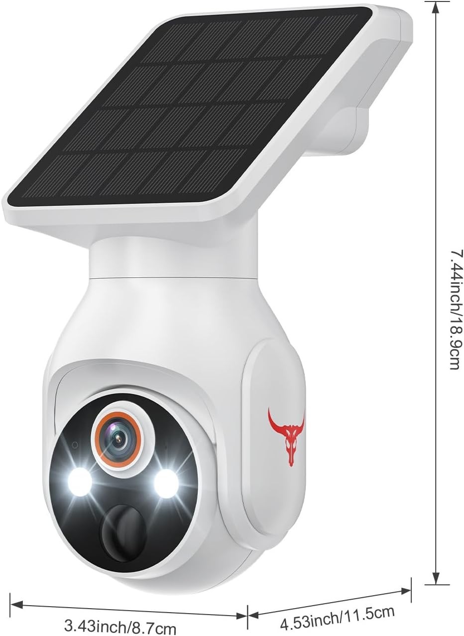 Camara De Seguridad Solar 360 Para Casa Exterior 2.4G WiFi Con Audio y Micrófono
