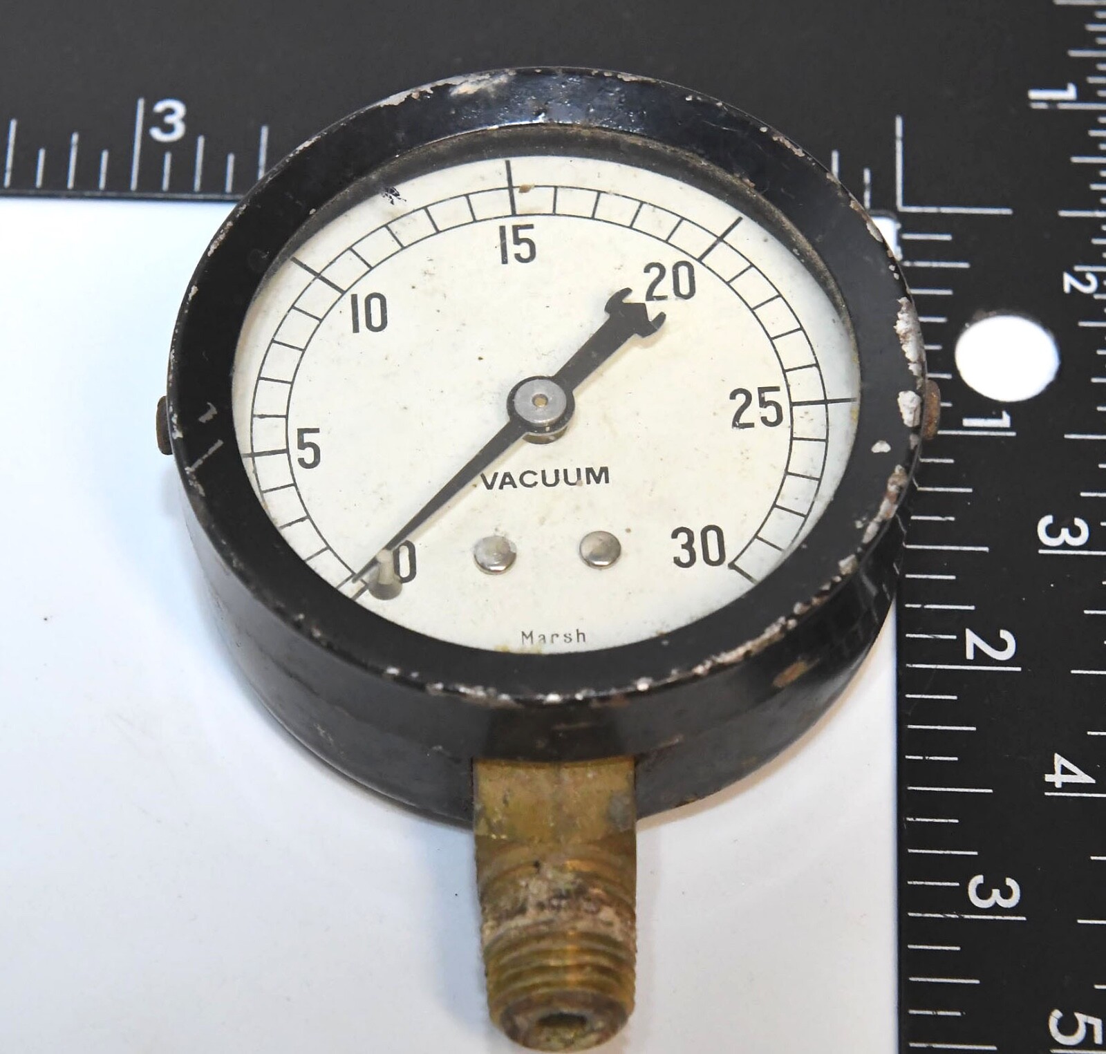 VINTAGE INDUSTRIAL MARSH VACUUM GAUGE STEAMPUNK
