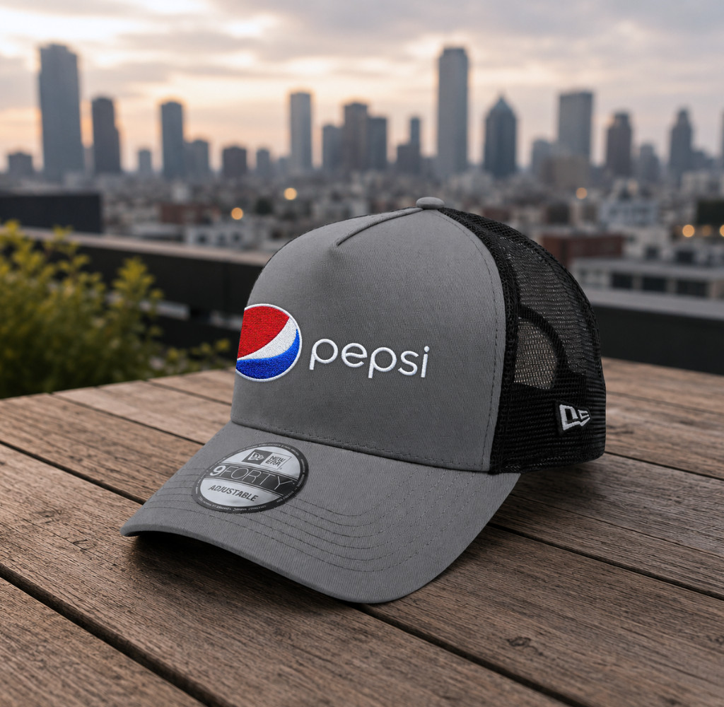 Pepsi Embroidered Trucker Hat Retro Snapback Mesh Cap
