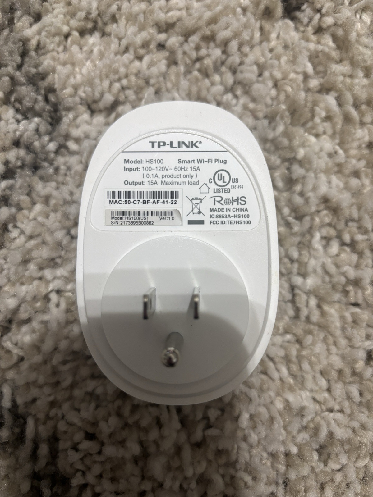 TP-Link Smart Wi-Fi Plug HS 100 Works with Alexa & Google