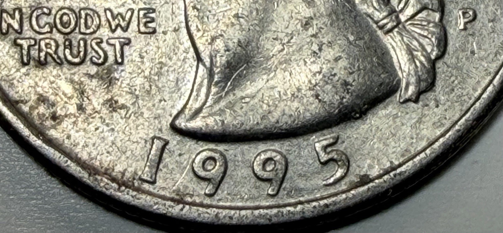 1995 Washington Quarter 25 C Multiple Errors Reverse Die Crack EF Condition F/S