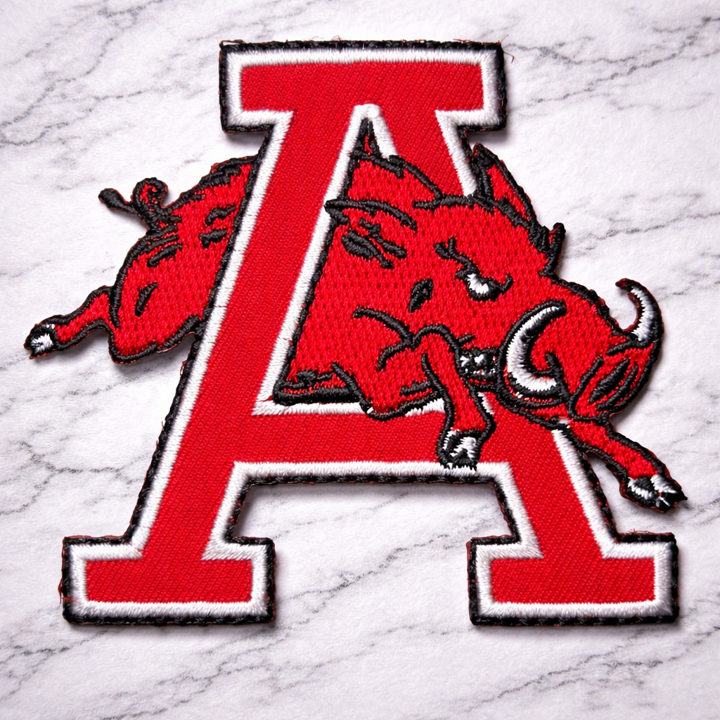 ARKANSAS RAZORBACKS NCAA IRON ON PATCH 3" X 3" FAST FREE SHIPPING W/ TRACKING