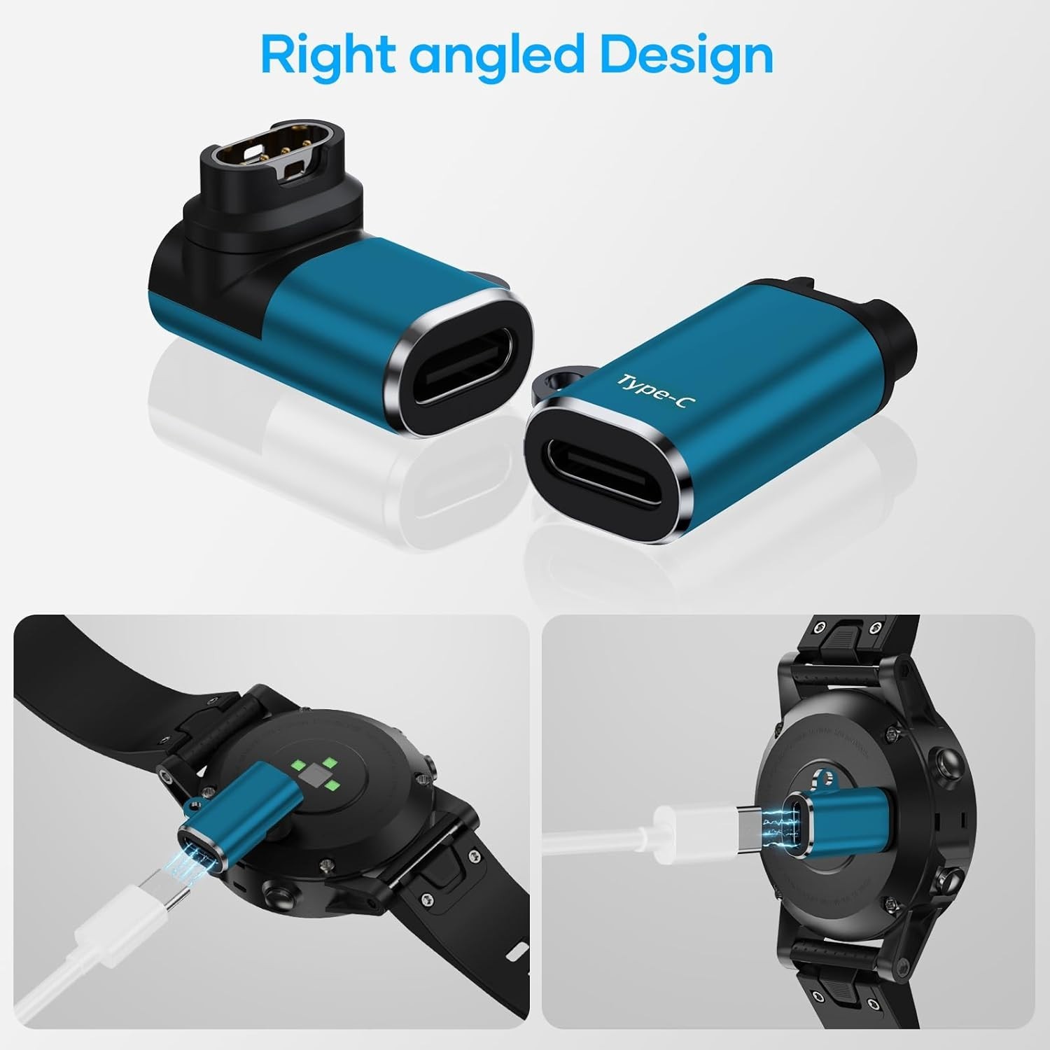 Versatile Multi-Directional USB C to Garmin Charging Cable Adapter Set
